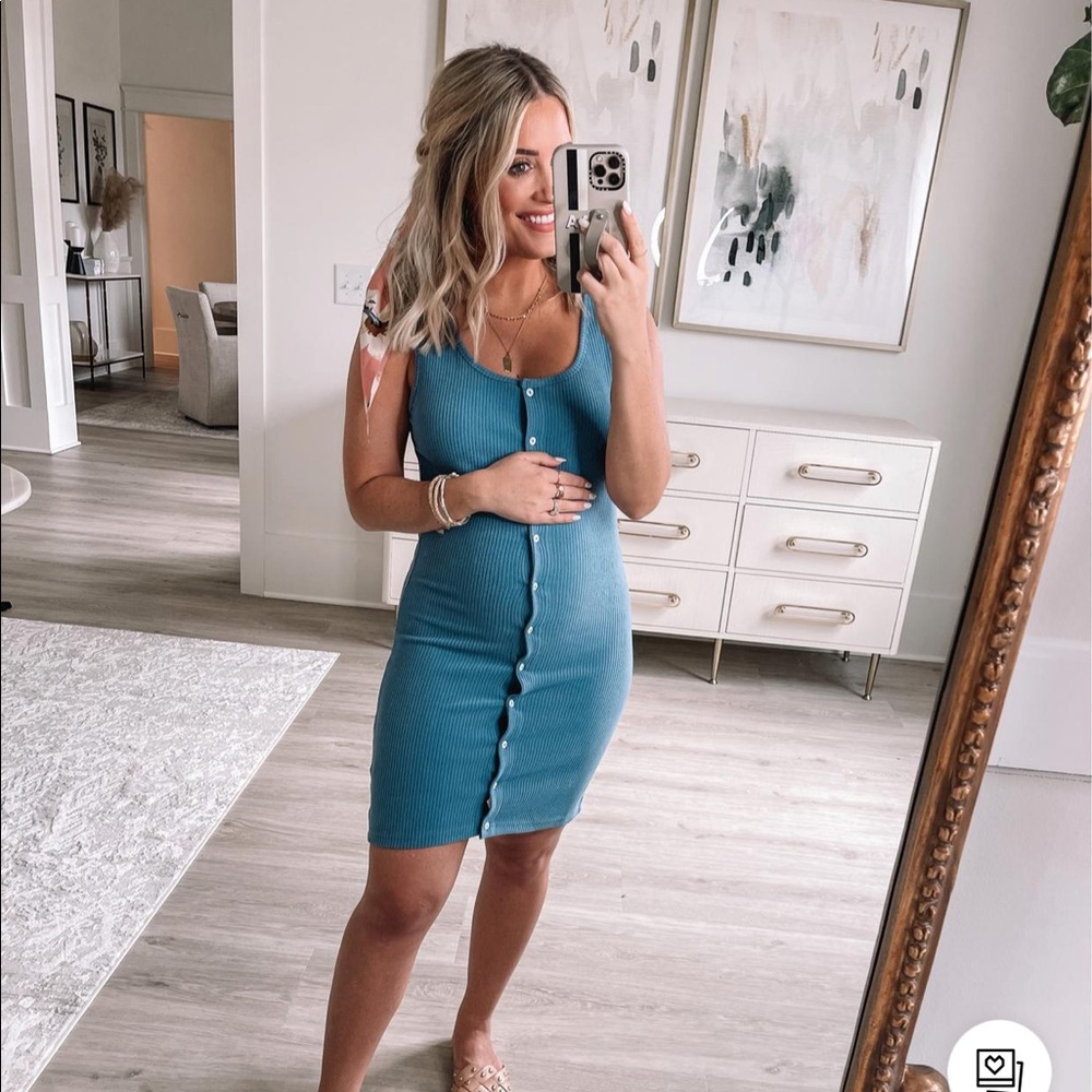 Pink Lily Ribbed Midi dress